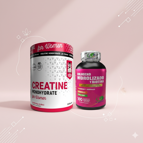 Creatina Woman + Colágeno Hidrolizado | Energía, Fuerza y Salud de la Piel para Mujeres